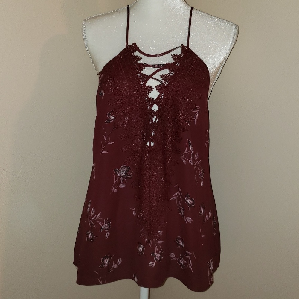 WAYF Lace Front Maroon SZ XL NWT. Gorgeous!